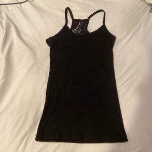 Black lace racer back tank top